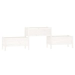 vidaXL Jardinieră, alb, 245,5x44x75 cm, lemn masiv de pin