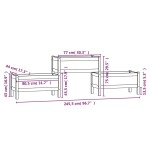 vidaXL Jardinieră, alb, 245,5x44x75 cm, lemn masiv de pin