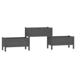 vidaXL Jardinieră, gri , 245,5x44x75 cm, lemn masiv de pin