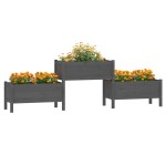 vidaXL Jardinieră, gri , 245,5x44x75 cm, lemn masiv de pin