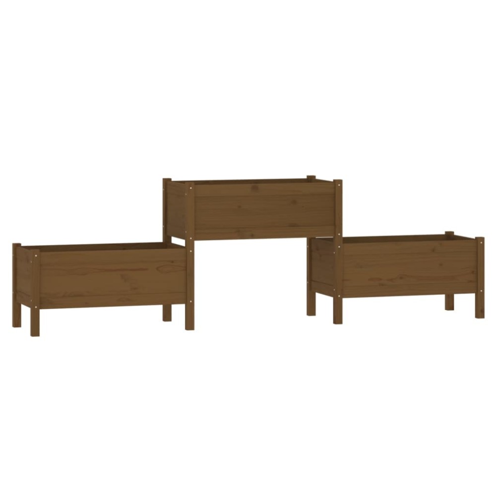vidaXL Jardinieră, maro miere, 245,5x44x75 cm, lemn masiv de pin