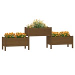 vidaXL Jardinieră, maro miere, 245,5x44x75 cm, lemn masiv de pin