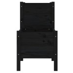 vidaXL Jardinieră, negru, 245,5x44x75 cm, lemn masiv de pin