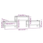 vidaXL Jardinieră, negru, 245,5x44x75 cm, lemn masiv de pin