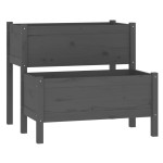 vidaXL Jardinieră, gri, 84,5x84x75 cm, lemn masiv de pin