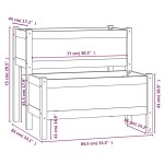 vidaXL Jardinieră, gri, 84,5x84x75 cm, lemn masiv de pin
