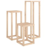 vidaXL Set suport de plante, 3 piese, lemn masiv de pin vidaXL Set suport de plante, 3 piese, lemn masiv de pin