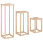 vidaXL Set suport de plante, 3 piese, lemn masiv de pin vidaXL Set suport de plante, 3 piese, lemn masiv de pin
