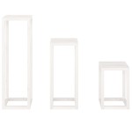 vidaXL Set suport de plante, 3 piese, alb, lemn masiv de pin vidaXL Set suport de plante, 3 piese, alb, lemn masiv de pin