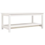 vidaXL Măsuță de cafea, alb, 110x55x45 cm, lemn masiv de pin