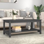 vidaXL Măsuță de cafea, gri, 110x55x45 cm, lemn masiv de pin vidaXL Măsuță de cafea, gri, 110x55x45 cm, lemn masiv de pin