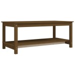 vidaXL Măsuță de cafea, maro miere, 110x55x45 cm, lemn masiv de pin vidaXL Măsuță de cafea, maro miere, 110x55x45 cm, lemn masiv de pin