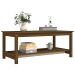 vidaXL Măsuță de cafea, maro miere, 110x55x45 cm, lemn masiv de pin vidaXL Măsuță de cafea, maro miere, 110x55x45 cm, lemn masiv de pin