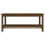 vidaXL Măsuță de cafea, maro miere, 110x55x45 cm, lemn masiv de pin vidaXL Măsuță de cafea, maro miere, 110x55x45 cm, lemn masiv de pin