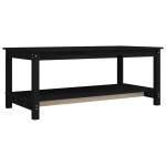 vidaXL Măsuță de cafea, negru, 110x55x45 cm, lemn masiv de pin vidaXL Măsuță de cafea, negru, 110x55x45 cm, lemn masiv de pin