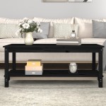 vidaXL Măsuță de cafea, negru, 110x55x45 cm, lemn masiv de pin vidaXL Măsuță de cafea, negru, 110x55x45 cm, lemn masiv de pin