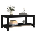 vidaXL Măsuță de cafea, negru, 110x55x45 cm, lemn masiv de pin vidaXL Măsuță de cafea, negru, 110x55x45 cm, lemn masiv de pin