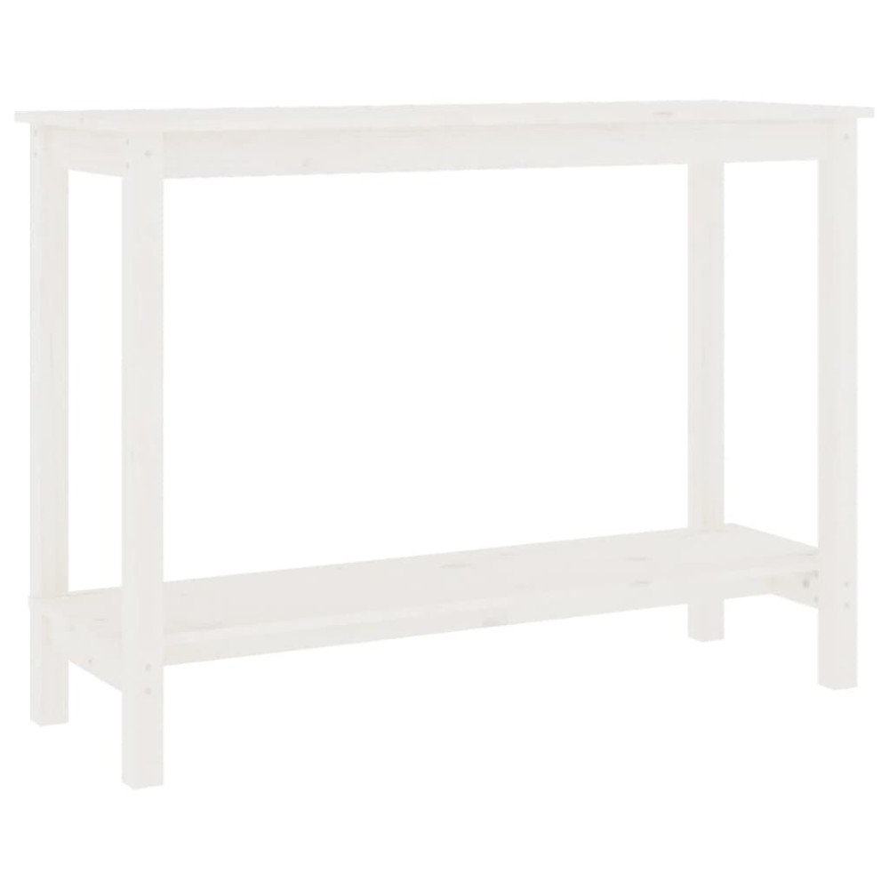 vidaXL Masă consolă, alb, 110x40x80 cm, lemn masiv de pin