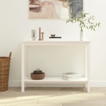 vidaXL Masă consolă, alb, 110x40x80 cm, lemn masiv de pin vidaXL Masă consolă, alb, 110x40x80 cm, lemn masiv de pin