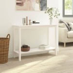 vidaXL Masă consolă, alb, 110x40x80 cm, lemn masiv de pin vidaXL Masă consolă, alb, 110x40x80 cm, lemn masiv de pin