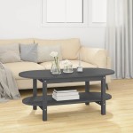vidaXL Măsuță de cafea, gri, 110x55x45 cm, lemn masiv de pin vidaXL Măsuță de cafea, gri, 110x55x45 cm, lemn masiv de pin