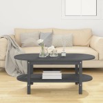 vidaXL Măsuță de cafea, gri, 110x55x45 cm, lemn masiv de pin vidaXL Măsuță de cafea, gri, 110x55x45 cm, lemn masiv de pin