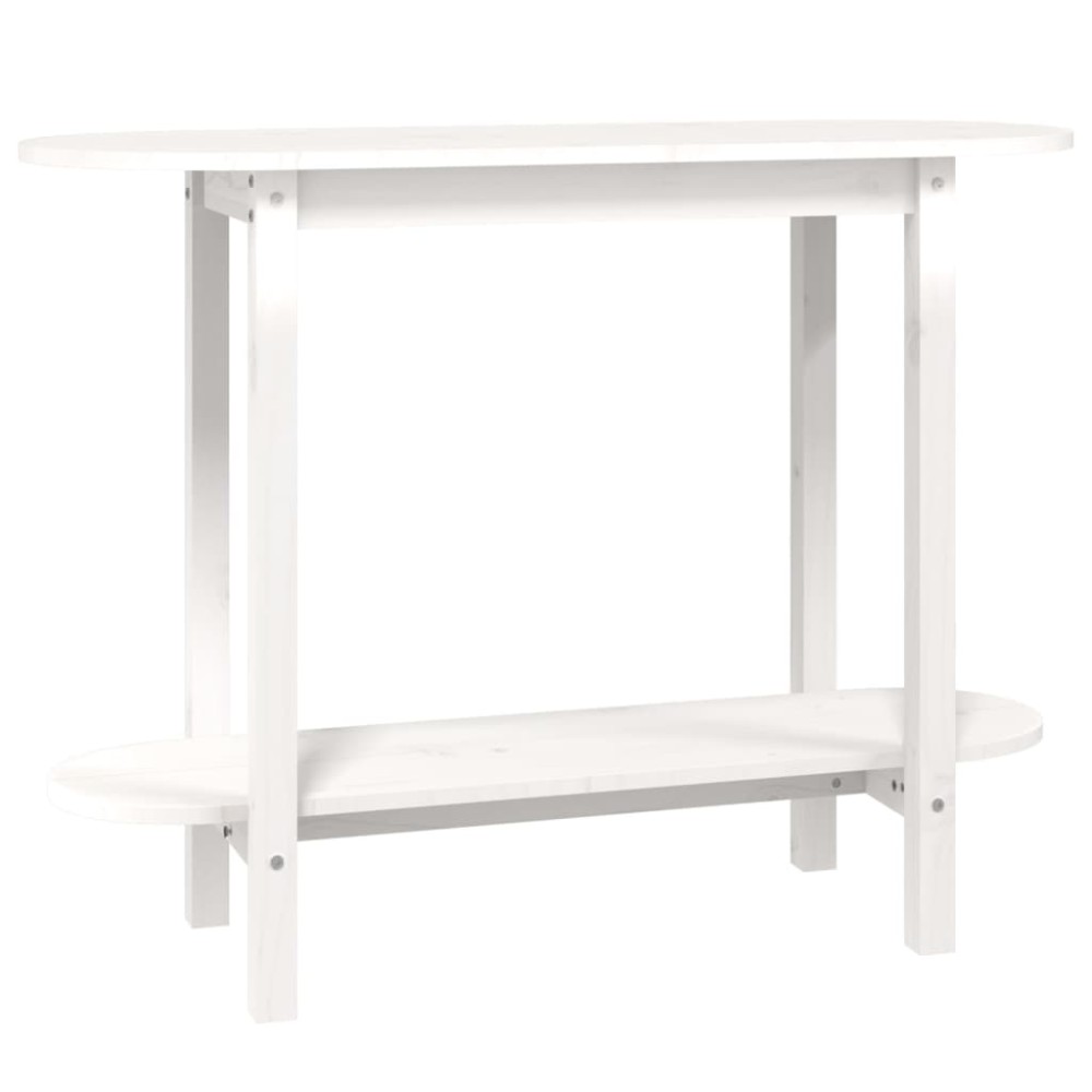 vidaXL Masă consolă, alb, 110x40x80 cm, lemn masiv de pin