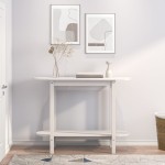 vidaXL Masă consolă, alb, 110x40x80 cm, lemn masiv de pin vidaXL Masă consolă, alb, 110x40x80 cm, lemn masiv de pin