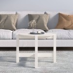 vidaXL Măsuță de cafea, alb, Ø 62,5x45 cm, lemn masiv de pin vidaXL Măsuță de cafea, alb, Ø 62,5x45 cm, lemn masiv de pin