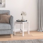 vidaXL Măsuță de cafea, alb, Ø 52,5x45 cm, lemn masiv de pin vidaXL Măsuță de cafea, alb, Ø 52,5x45 cm, lemn masiv de pin