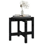 vidaXL Măsuță de cafea, negru, Ø 52,5x45 cm, lemn masiv de pin