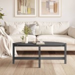 vidaXL Măsuță de cafea, gri, 118x63x45 cm, lemn masiv de pin vidaXL Măsuță de cafea, gri, 118x63x45 cm, lemn masiv de pin