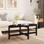 vidaXL Măsuță de cafea, negru, 118x63x45 cm, lemn masiv de pin vidaXL Măsuță de cafea, negru, 118x63x45 cm, lemn masiv de pin