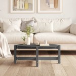 vidaXL Măsuță de cafea, gri, 87x48x35 cm, lemn masiv de pin vidaXL Măsuță de cafea, gri, 87x48x35 cm, lemn masiv de pin