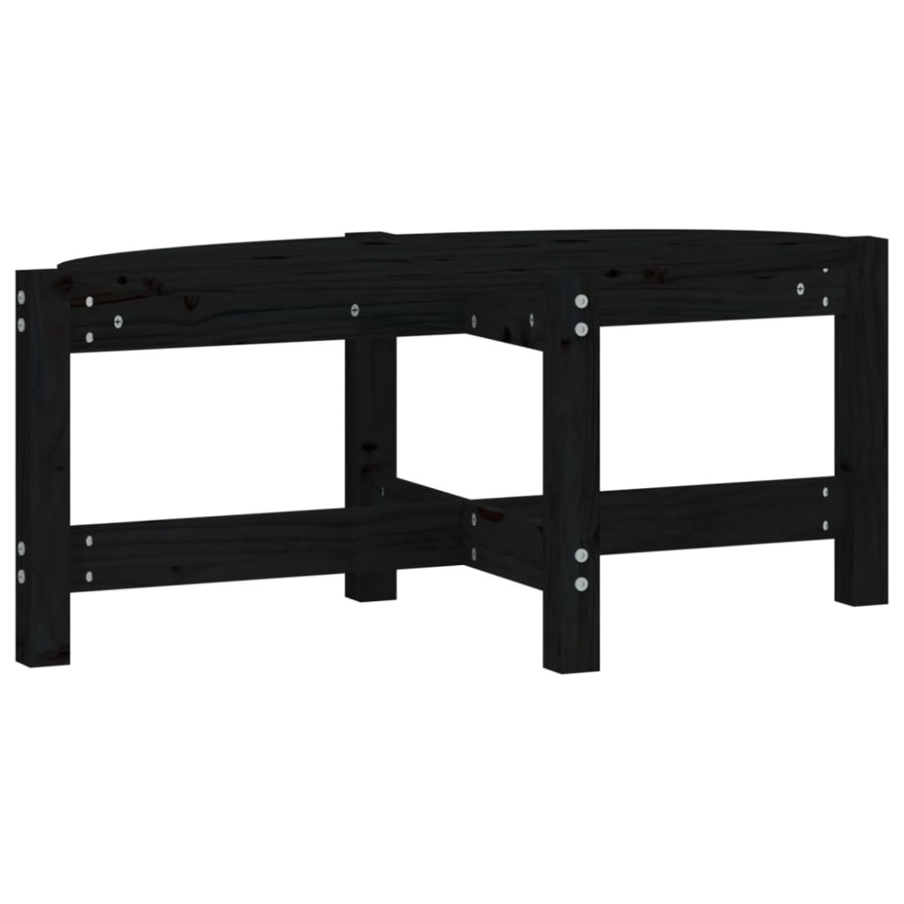 vidaXL Măsuță de cafea, negru, 87x48x35 cm, lemn masiv de pin