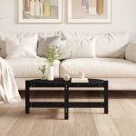 vidaXL Măsuță de cafea, negru, 87x48x35 cm, lemn masiv de pin vidaXL Măsuță de cafea, negru, 87x48x35 cm, lemn masiv de pin
