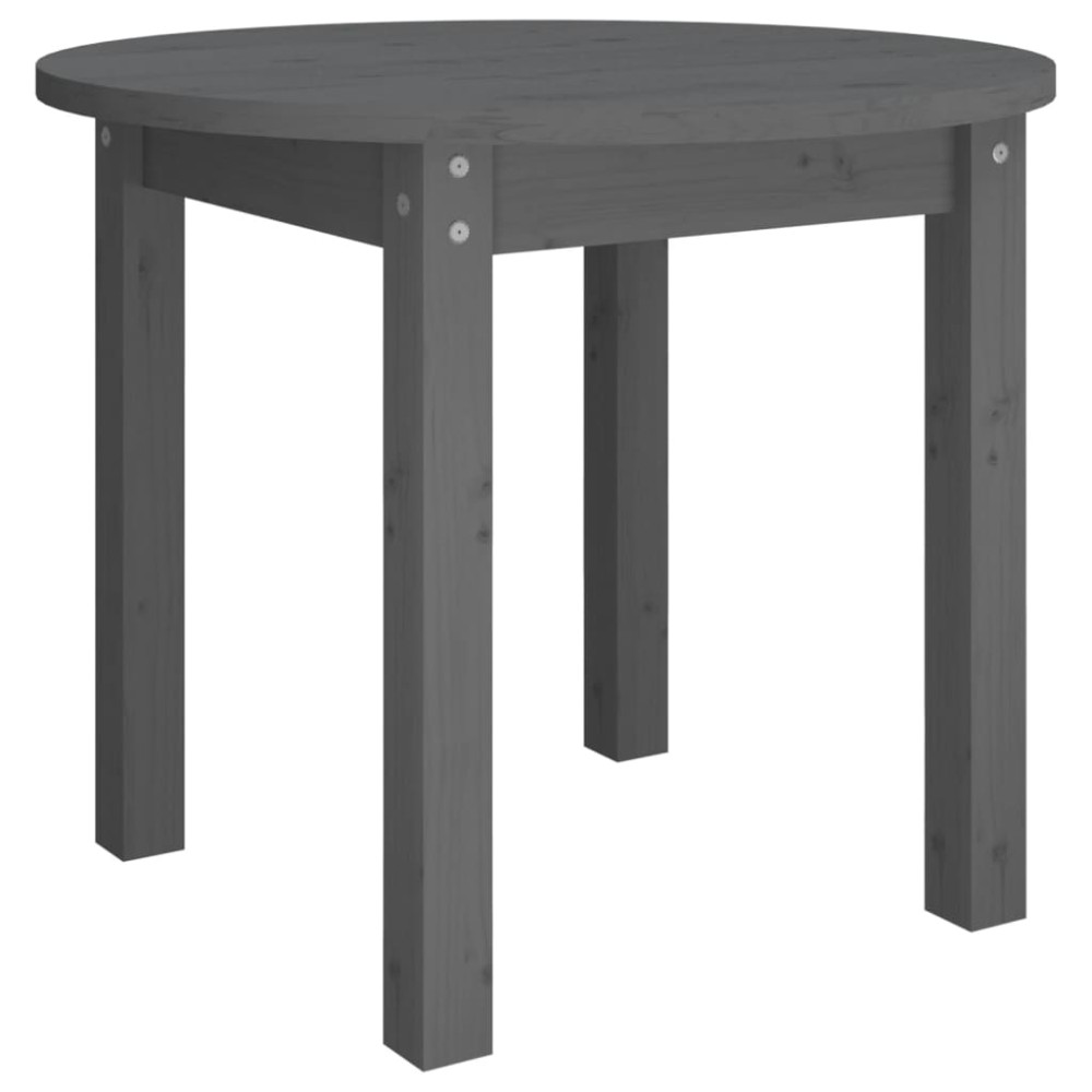 vidaXL Măsuță de cafea, gri, Ø 55x45 cm, lemn masiv de pin