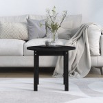 vidaXL Măsuță de cafea, negru, Ø 55x45 cm, lemn masiv de pin