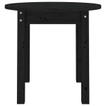 vidaXL Măsuță de cafea, negru, Ø 45x40 cm, lemn masiv de pin