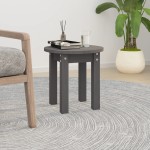 vidaXL Măsuță de cafea, gri, Ø 35x35 cm, lemn masiv de pin vidaXL Măsuță de cafea, gri, Ø 35x35 cm, lemn masiv de pin