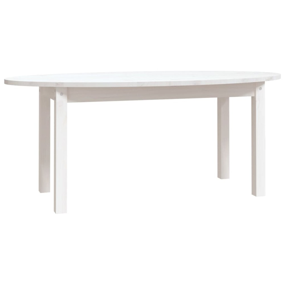 vidaXL Măsuță de cafea, alb, 110x55x45 cm, lemn masiv de pin