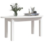 vidaXL Măsuță de cafea, alb, 80x40x35 cm, lemn masiv de pin