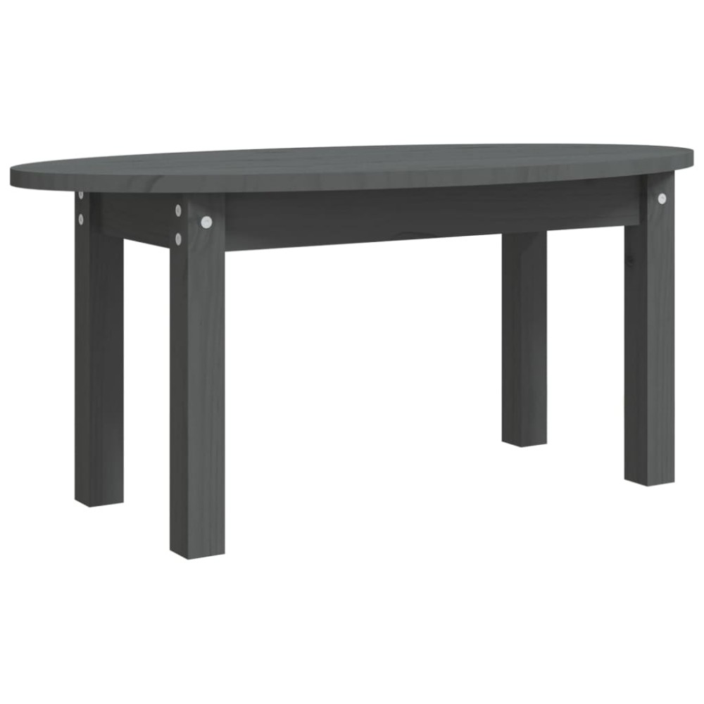 vidaXL Măsuță de cafea, gri, 80x40x35 cm, lemn masiv de pin
