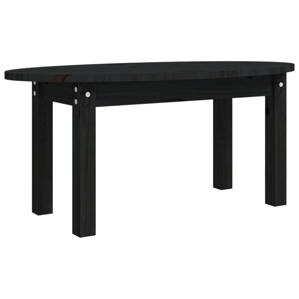 vidaXL Măsuță de cafea, negru, 80x40x35 cm, lemn masiv de pin