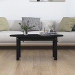 vidaXL Măsuță de cafea, negru, 80x40x35 cm, lemn masiv de pin vidaXL Măsuță de cafea, negru, 80x40x35 cm, lemn masiv de pin