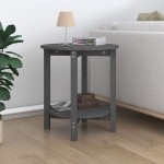 vidaXL Măsuță de cafea, gri, Ø 55x60 cm, lemn masiv de pin vidaXL Măsuță de cafea, gri, Ø 55x60 cm, lemn masiv de pin