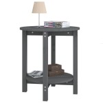 vidaXL Măsuță de cafea, gri, Ø 55x60 cm, lemn masiv de pin vidaXL Măsuță de cafea, gri, Ø 55x60 cm, lemn masiv de pin