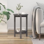 vidaXL Măsuță de cafea, gri, Ø 40x60 cm, lemn masiv de pin vidaXL Măsuță de cafea, gri, Ø 40x60 cm, lemn masiv de pin