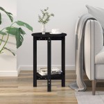 vidaXL Măsuță de cafea, negru, Ø 40x60 cm, lemn masiv de pin