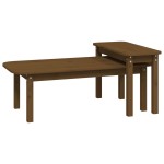 vidaXL Set măsuțe de cafea, 2 piese, maro miere, lemn masiv de pin